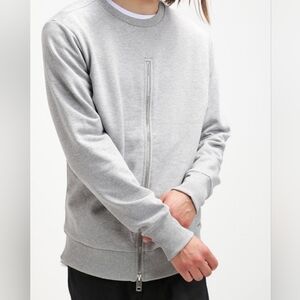 Diesel S-Ezra Front Zipper Moto Crew Grey Sweatshirt